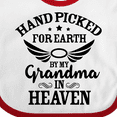 thumbnail image 4 of Inktastic Handpicked for Earth by My Grandma in Heaven Angel Wings Boys or Girls Baby Bib, 4 of 4