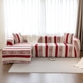 thumbnail image 4 of CJC Plush Velvet Sectional Couch Covers, 2pcs Stretch Sofa Covers with 2 Pillowcases for L Shape Corner Sofa Furniture Protector (Red, 3 Seat + 3 Seat), 4 of 13