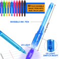 thumbnail image 2 of 60 Pieces Invisible Ink Pens with UV Light, Detective Pens Light Invisible Pens Disappearing Spy Pens for Secret Message, Birthday Party, Halloween, Christmas, Easter Day, Thanks Giving Day, 2 of 7