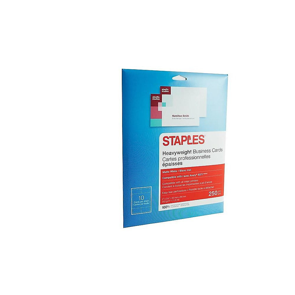 Staples Inkjet Business Cards 23233" x 233 233/23233" Matte White 2323350/Cards 623302338233 Intended For Staples Business Card Template