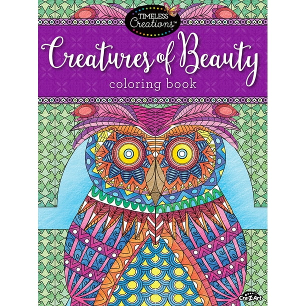 CraZArt Timeless Creations Coloring Book, Creatures of Beauty, 64