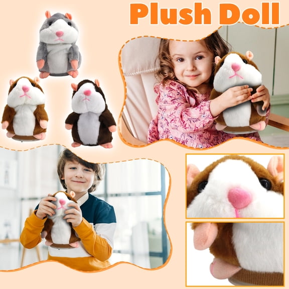 Talking Hamster Toy, Repeats What You Say Recording Plush Interactive Stuffed Animal, Gift for Kids Toddlers Birthday Christmas, Nodding & Sound Mimicking Toy (1 Pack)
