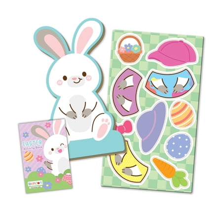set of 3,easter bunny wooden magnetic dress up doll with 10 clothing & accessory pieces