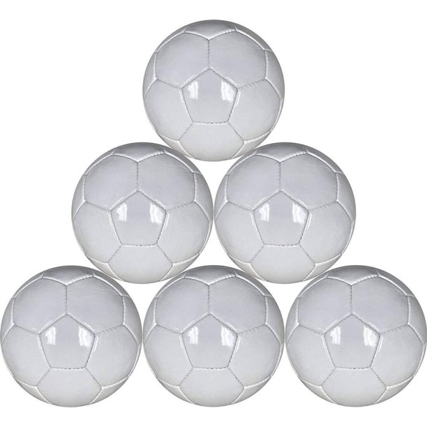 Promo All White Plain Soccer Balls Official Size 5 For Playing Autographs Painting Buy Pack Of Six Balls Walmart Com Walmart Com
