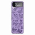 thumbnail image 1 of For Samsung Galaxy Z Flip 4 Case, Butterfly & Flower Embossed PU Leather Shockproof Hard Back Cover Case, 1 of 1