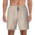 thumbnail image 2 of Goofa Brown Gingham Printed Men's Swim Trunks Board Shorts Quick Dry Mens Swimming Trunks with Compression Liner,Breathable Fit Hawaii Beach Shorts-Small, 2 of 9