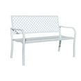 thumbnail image 2 of Winter Wonderland- White All-Steel Garden Bench for Relaxation, 2 of 5