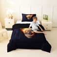 thumbnail image 4 of Homewish Glowing Sugar Skull Twin Comforter Sets,Happy Halloween Bedding Set,Black Orange,Black Reversible,2 Pieces,1 Comforter and 1 Pillowcase, 4 of 7