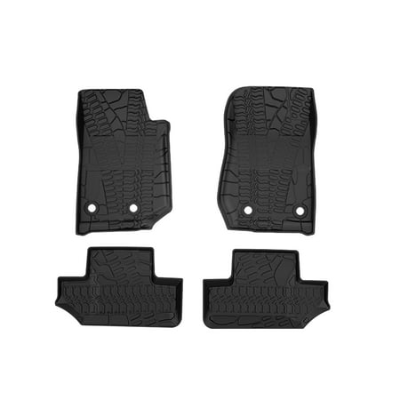 KIWI MASTER KIWI MASTER TPE Floor Mats Floor Liners Slush Mat for 14-17 Jeep Wrangler JK