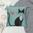 thumbnail image 2 of Qinduosi Cats Throw Pillow Covers Confessing Cat Pillow Cover Green/Black/Pink Pillowcover Soft Double Side Print Sofa Linen Square Throw Pillowcovers" inch for Living Room Bedroom Car Decor, 2 of 5
