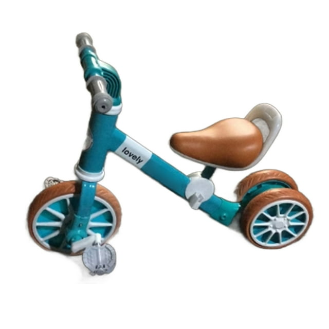 Bicicleta de equilibrio para niños 2 en 1, triciclo de juguete para niños y niñas, patinete para bebés con pedales, color verde