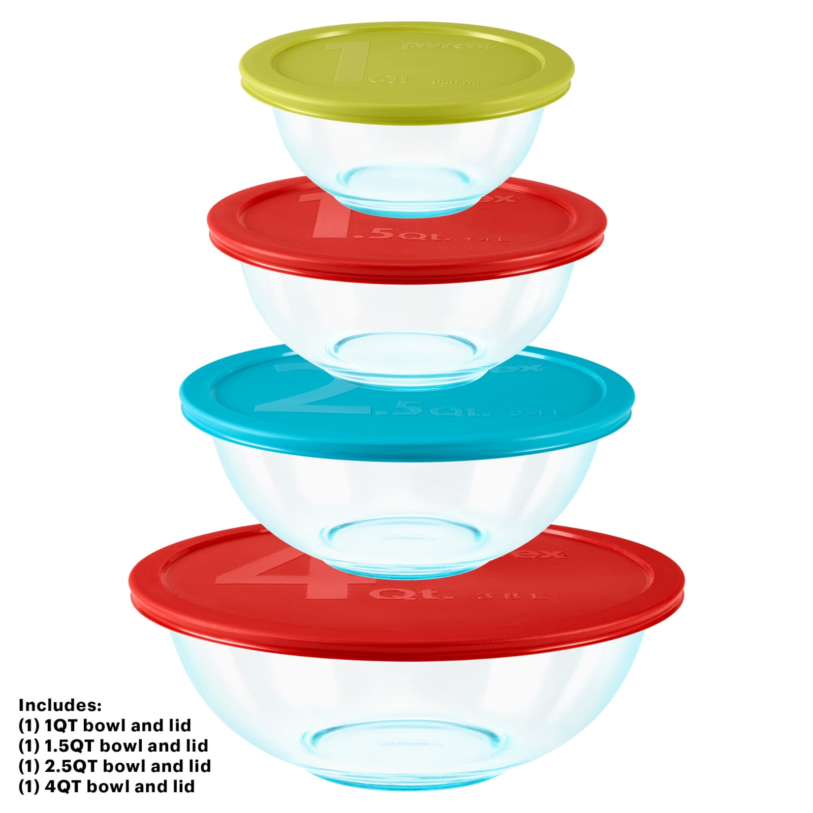 Pyrex glass mixing bowl/food storage sets with lids for $15 (Reg. up to $28)