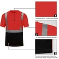 thumbnail image 6 of UVEASISHA Hi Vis Safety Shirts for Men Colorblock Reflective Strips Quick Dry T-Shirt High Visibility Short Sleeve Round Neck Outdoor Construction Work Tees Today Sales Orange L, 6 of 7