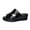 Black, variant on Silver Ladies Casual Wedge Sandals With Shiny Patterned Wraparound Strap And Comfortable Heel Design Fashionable For Spring Summer