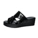 thumbnail image 1 of Zapatos Casuales de las Mujeres con Patrón Envolvente Tacón de Cuña Sandalias de Pie Abierto, Tacones de Cuña de las Mujeres Más Tamaño Ligero, 1 of 9
