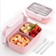 thumbnail image 1 of Lonchera Niño, Lonchera Bento Box para Niños de 3 Compartimentos con Cubiertos Portatiles, Tupper para Lunch Sellado Hermético Antiderrames, Contenedor de Bocadillos de Frutas para Picnic Escolar, 1 of 4