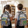 thumbnail image 4 of SEANATIVE Kids Clear Backpacks Transparent Bookbag Trendy School Bag with Side Pockets, Clear Bag Travel Rucksack School Supplies for Boys Girls, Aztec Highland Cow Ethnic Print, 4 of 7