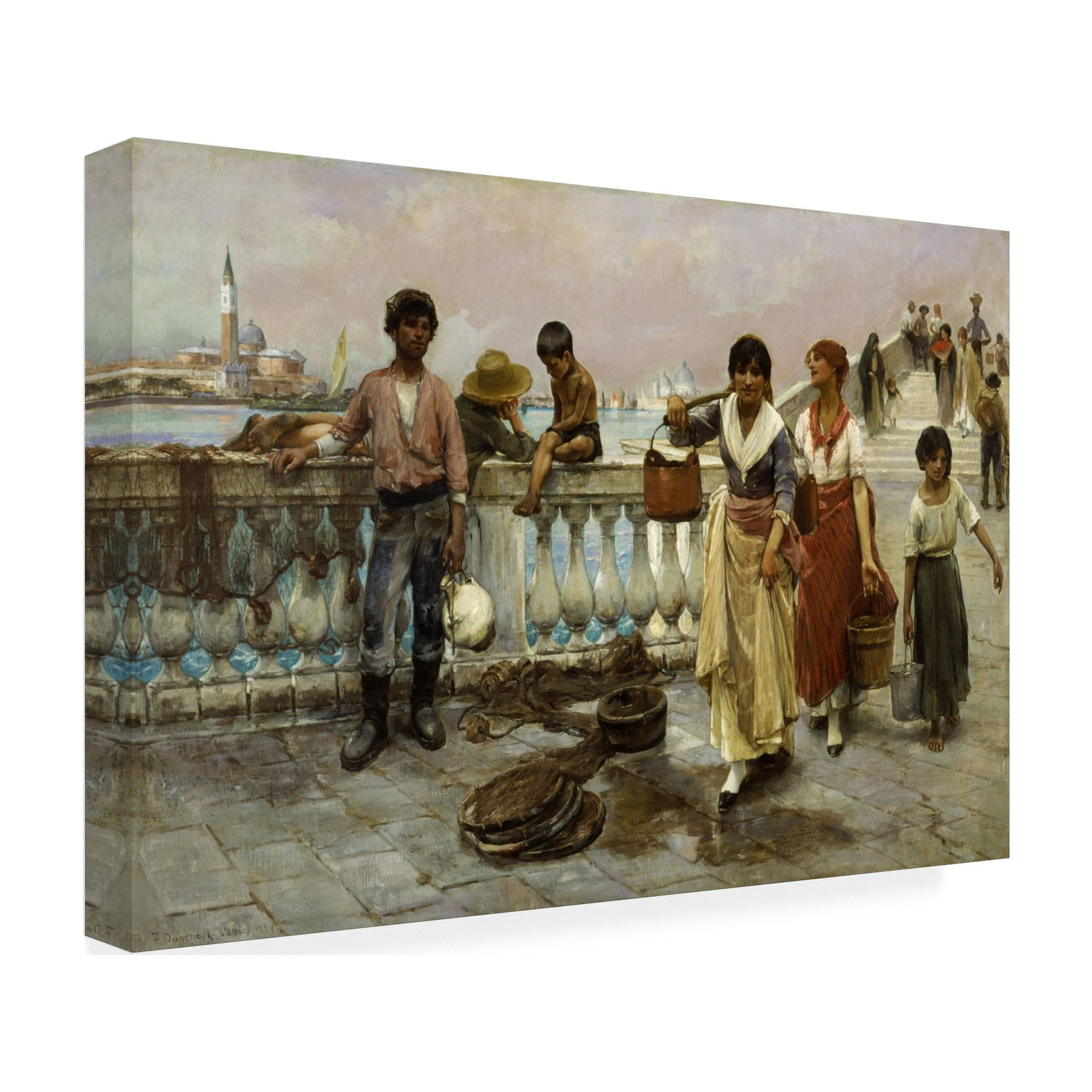 Frank Duveneck 'Water Carriers Venice' Canvas Art
