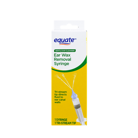 Equate Gentle Ear Cleaners, Ear Wax Removal Syringe, 1 Tri-Stream Tip, 1 Syringe