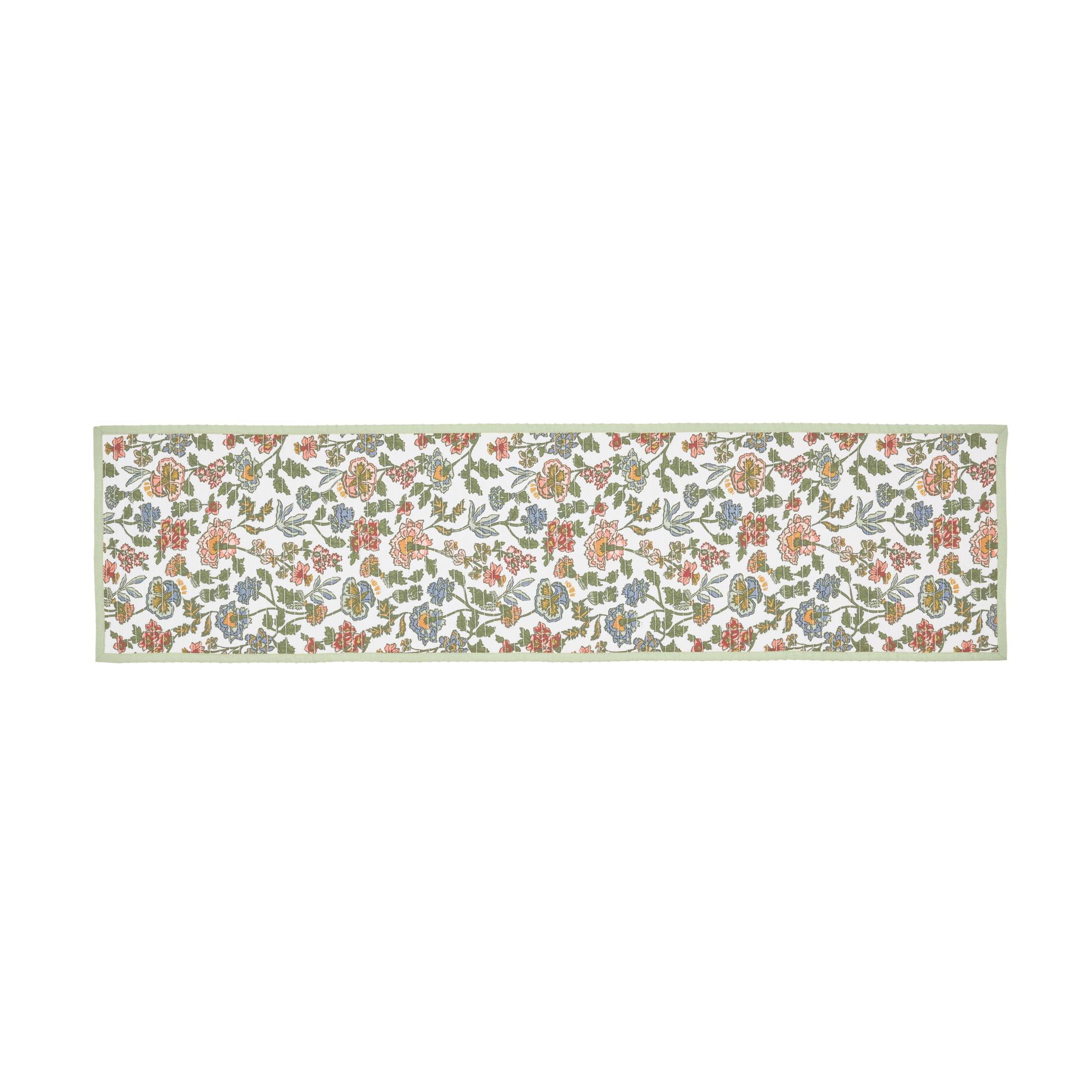 Beautiful Home by Drew Barrymore Wildflower Quilted Print Fabric Table Runner, Multiple, 72"W x 14"L