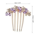 thumbnail image 2 of Unique Bargains Women Rhinestone Inlaid Flower Hair Comb, Hair Accessory, Rhinestone Butterfly Head Pieces Dark Violet, 2 of 7
