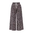 thumbnail image 7 of Noric Women's Cotton Summer Floral Print Wide Leg Capri Pants Loose Fit Casual Drawstring Waist with Pockets Flowy Beach Vacation Trousers, 7 of 7