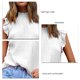 thumbnail image 3 of Blusa sin mangas con volantes Color liso Cuello redondo Plisado Camiseta sin mangas con volantes para mujer Lady Girl, 3 of 5