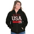 thumbnail image 3 of USA Est 1776 Patriotic Americana Unisex Fleece Graphic Zip Up Hoodie Brisco Brands 4X, 3 of 6