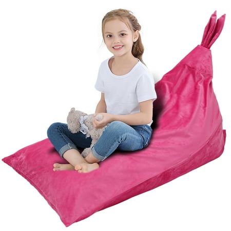 Toorise Storage Bean Bag Comfortable Skin-Friendly Lint Beanbag Chair Cover Large Capacity Rabbit Ear Toy Storage Beanbag Multifunctional Storage Bag for Home Living Room Dorm
