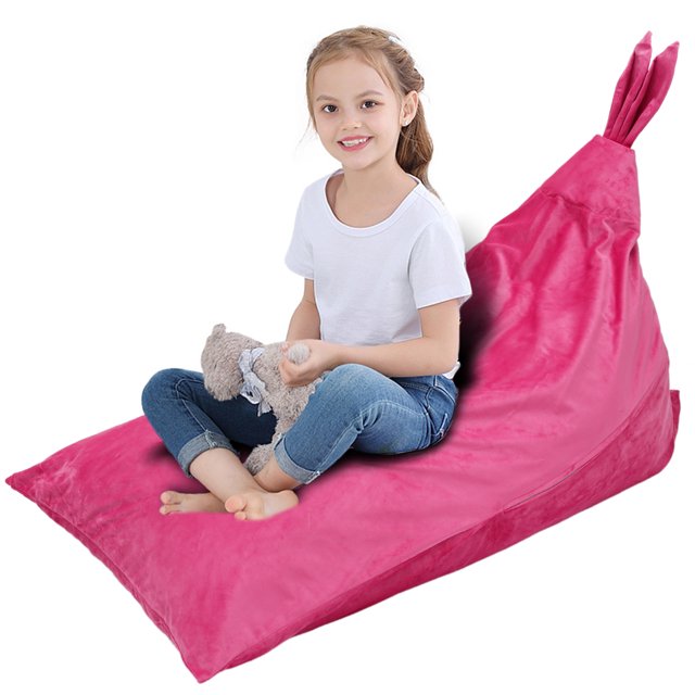 Muyoka Puf de almacenamiento, cómodo, agradable al tacto, con pelusa, funda para silla, gran capacidad, Oreja de conejo, almacenamiento de juguetes, puf multifuncional Muyoka Hogar