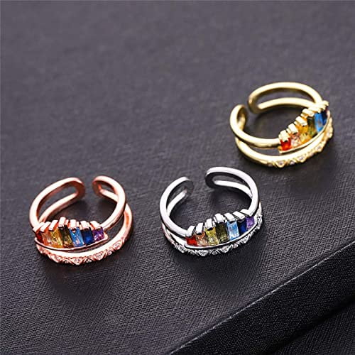 Double band 2024 rainbow ring