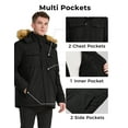 thumbnail image 6 of WenVen Men's Winter Warm Coat Puffer Jacket Thicken Long Sleeve Waterproof Parka Black L, 6 of 11