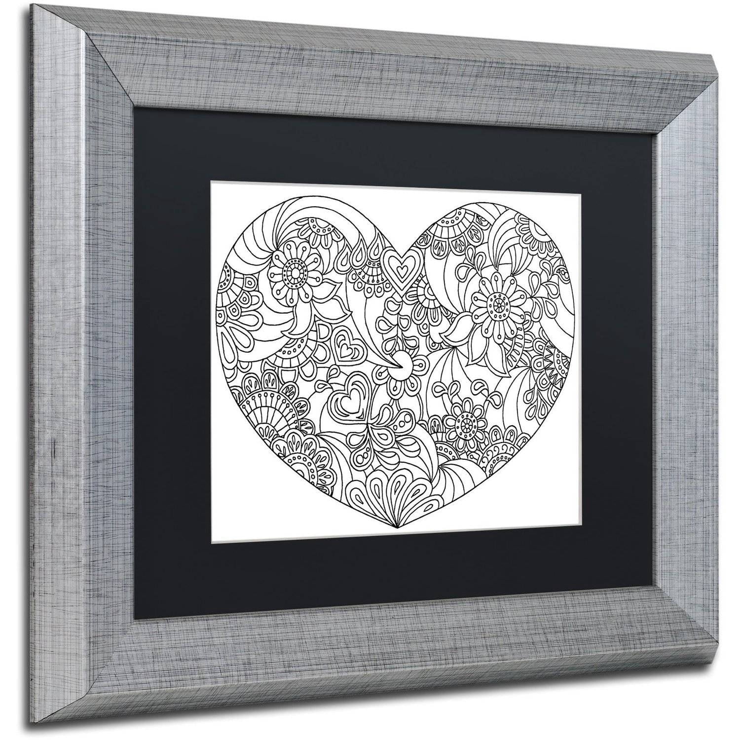 Trademark Fine Art "Mixed Coloring Book 45" Canvas Art by Kathy G. Ahrens, Black Matte, Silver Frame