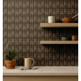 thumbnail image 4 of S4Sassy Mosaic Tile Pattern Wallpaper - Brown Wall Covering, 25" X 240" Self-Adhesive Textured Vinyl Wall Paper, Walls Wrap, Modern Minimalist Wallpaper For Office, Bedroom, Workspaces, 4 of 8