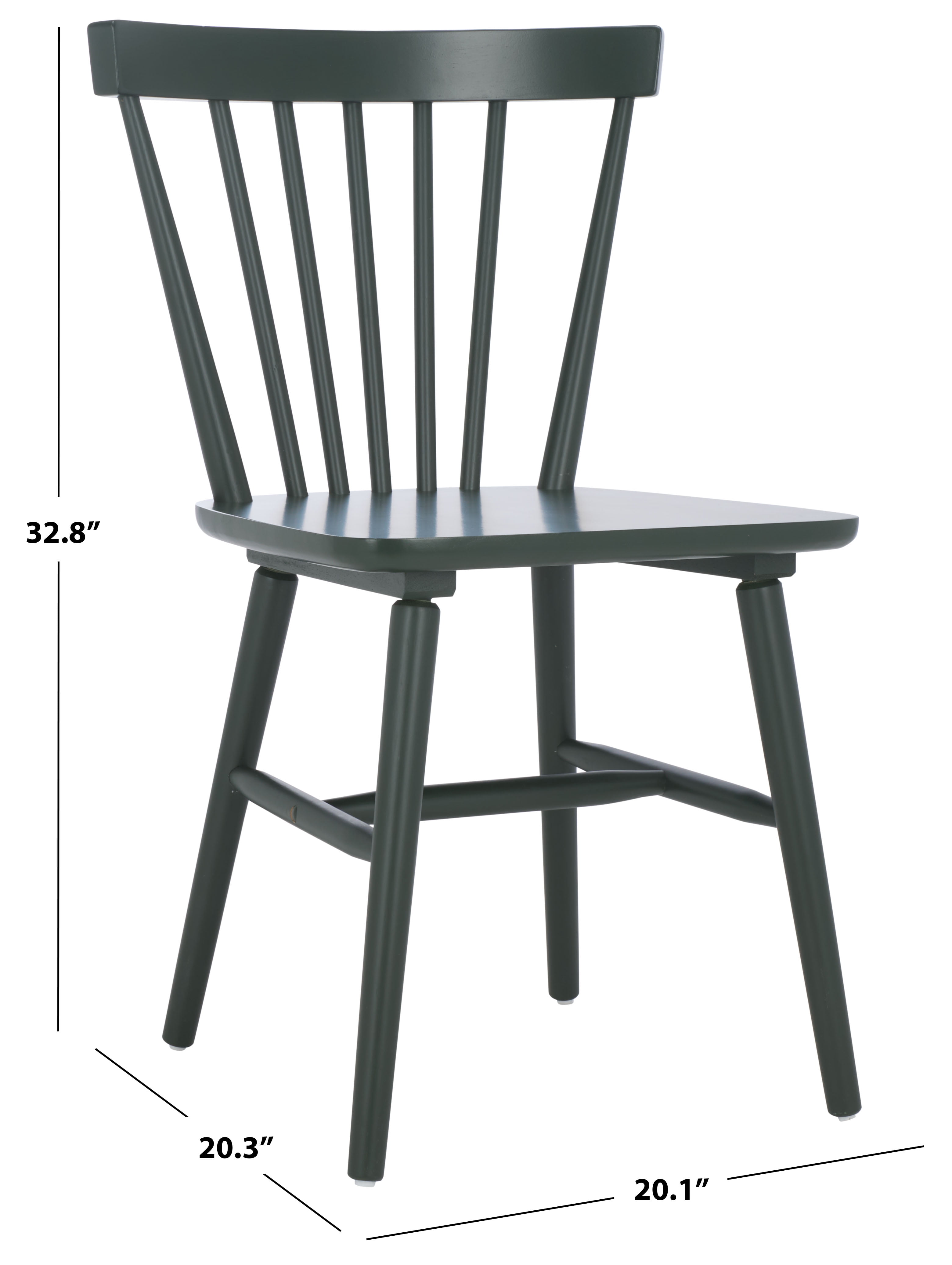 Safavieh Winona Traditional Wood Dining Side Chairs, Garden Green (Set of 2)