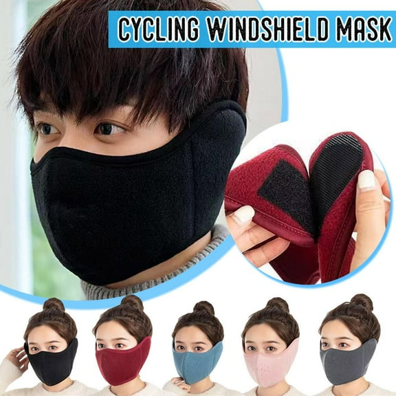 QHUDLV Winter Warm Windproof Mouth Face Mask Cycling Motorcycle Ear Protect Men Wo