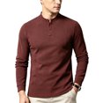 thumbnail image 2 of Chbgutlmr Undershirts for Men Long Sleeve Notch Neck Quarter Button T-Shirts Casual Fall Comfy Plain Shirts, 2 of 5