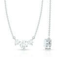 thumbnail image 6 of Rosec Jewels 0.50 CT Certified Moissanite Three Stone Necklace for Women (D-VS1 Quality), 14K White Gold, 6 of 7