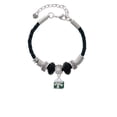 thumbnail image 2 of Delight Jewelry Silvertone Small Green Enamel Present Mom Celtic Knot Leather Bead Bracelet, 7"+2" Extender, 2 of 4