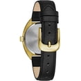 thumbnail image 5 of Caravelle Retro Quartz Ladies Watch, Stainless Steel with Black Leather Strap, Gold-Tone (Model: 44L249), 5 of 6