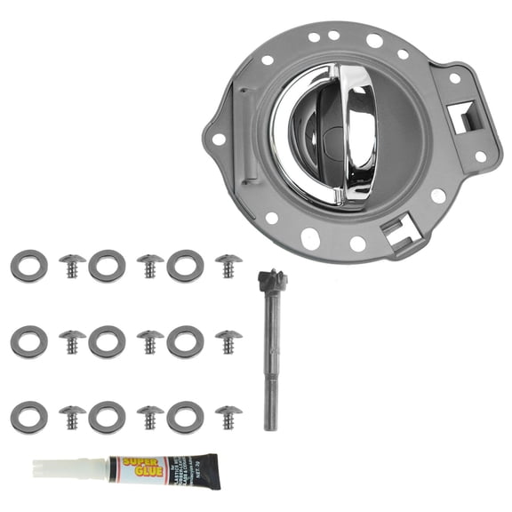 TRQ Door Handle & Bezel Kit Gray & Chrome Driver LH for Commander DHA65234