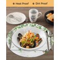 thumbnail image 3 of 13 Inch Round Placemats Set of 6, Spring Botanical Non Slip Heat Insulation PP Table Mats, Watercolor Leaves Flowers Birds Gray Wood Washable Place Mats for Kitchen Dining Party Table Decor, 3 of 7
