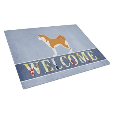 Caroline's Treasures Akita Welcome Glass Cutting Board Large