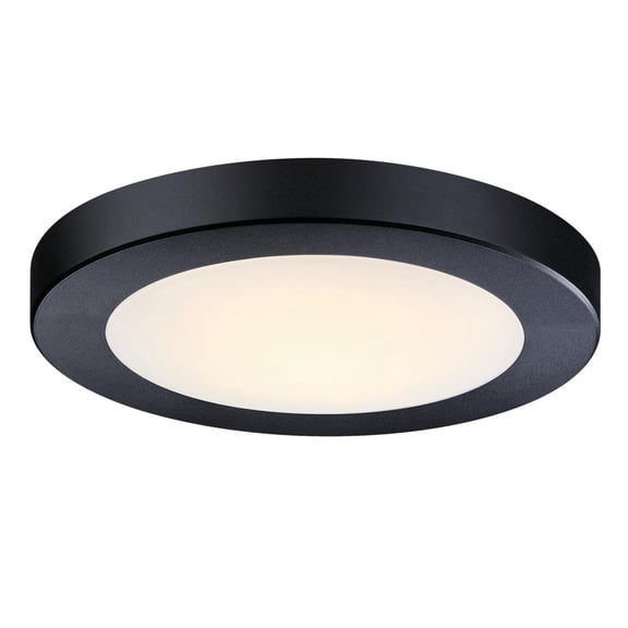 Westinghouse Lighting 6 Inch 8 Watt Dimmable LED Indoor/Outdoor Flush Mount Fixture with Color Temperature Selection, Black Finish, Frosted Polycarbonate Shade