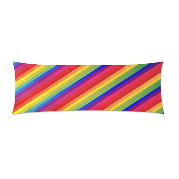ABPHOTO Rainbow Colorful Gradient Red Body Pillow Cover pillow Case Pillow Protector Cushion Cover 20x60 inch