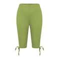 thumbnail image 4 of Bovemsi Yoga Pants For Women Solid Color Lace Up Bow High Waisted Lightweight And Comfortable Soft Casual Pajama Leggings Capri Leggings,XXXL, 4 of 5