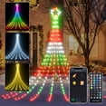 thumbnail image 5 of 16.5 FT 245 LED Outdoor Smart Star Waterfall Lights App Control Color Changing Patriotic String Lights 74 Modes DIY Music Sync Timer Waterproof Fairy Lights for Independence Day 4th of July, 5 of 9