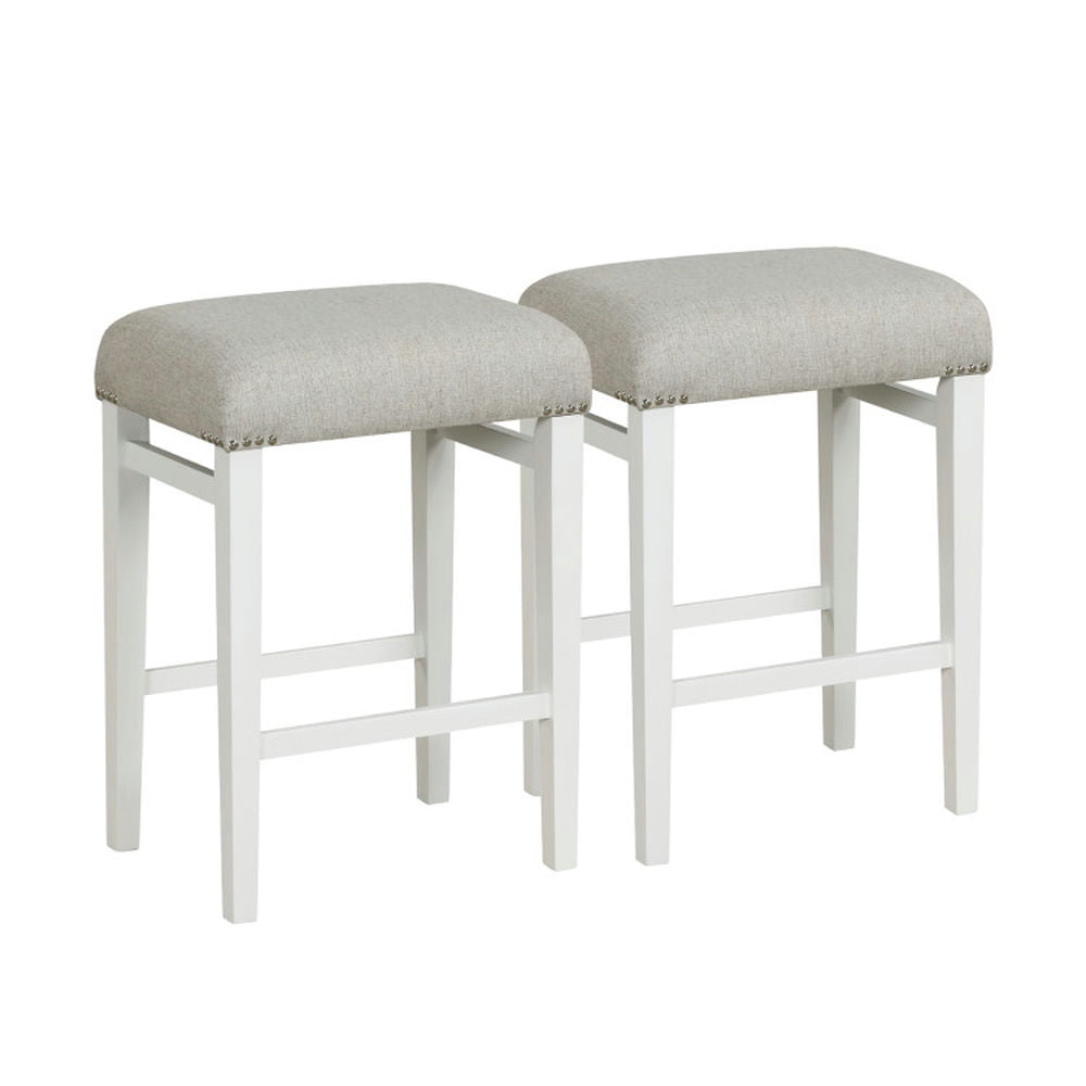Demi Bonn 24.5" 2 Pieces Backless Barstools with Padded Seat CushionsModern Dining Chair, Gray