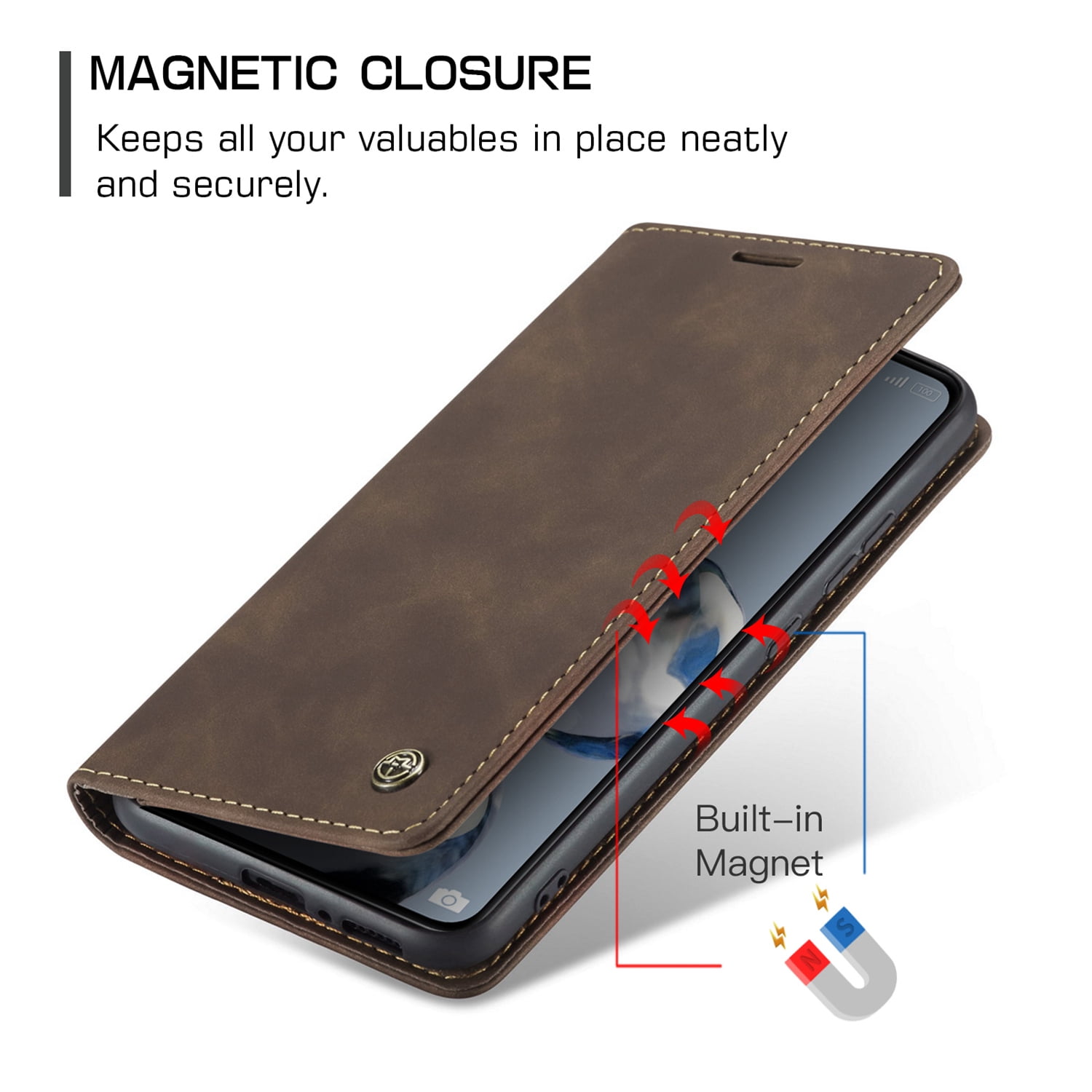 ETFAST Leather Wallet With Card Holder Zipper Phone Case For Redmi K50 Ultra High Quality Leather Phone Case