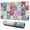 Patchwork Pioneer Flower, variant on Long Mouse Pads for Desk,Gray Floral Mandala and Leaf Pattern Desk Mats on Top Of Desks, Desk Mouse Pad Extra Large with 3mm Non-Slip Base and Stitched Edge for Gaming,Office,Work,Home 47.3"x23.6"